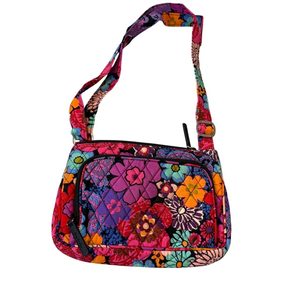 Vera Bradley Clara Convertible Shoulder Bag Petal Pouf Floral Quilted Corduroy